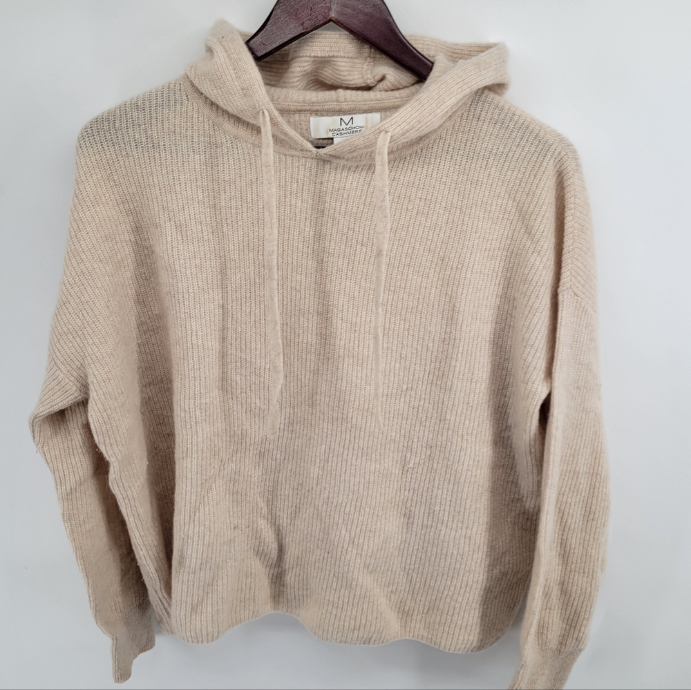 Magaschoni Cashmere Cream Hooded Sweater